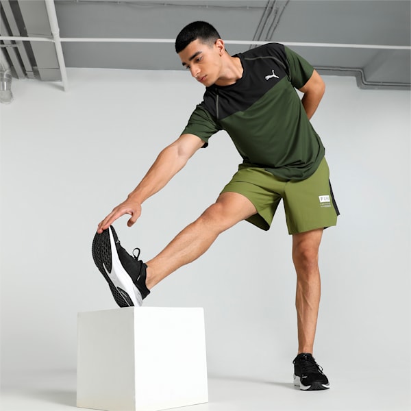 FUSE 7" 4-way Men's Training Stretch Shorts, Olive Green, extralarge-IND